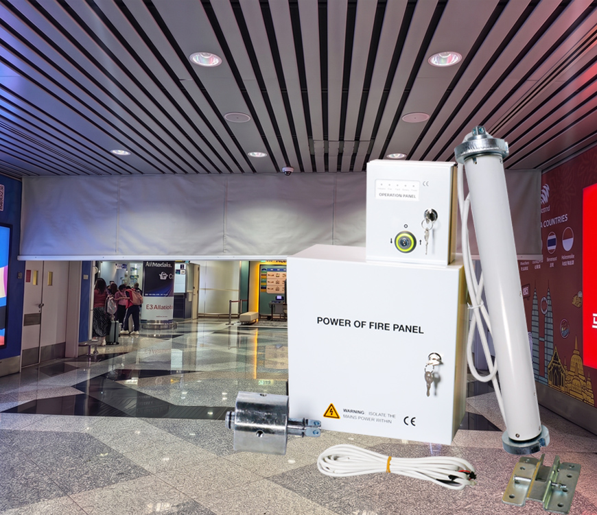 EN 1634 fire curtain installed at airport EN 1634 fire curtain installed at airport