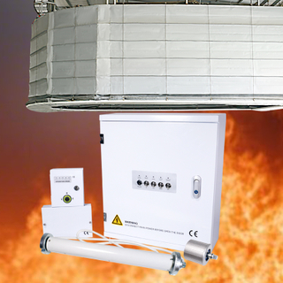 EN12101-2 Standard Fire Safe Curtains Drop Down Fire Curtain Fire Rated Curtain Wall System Fire Protection Curtains Commercial Fire Retardant Curtains Automatic Fire Curtain System