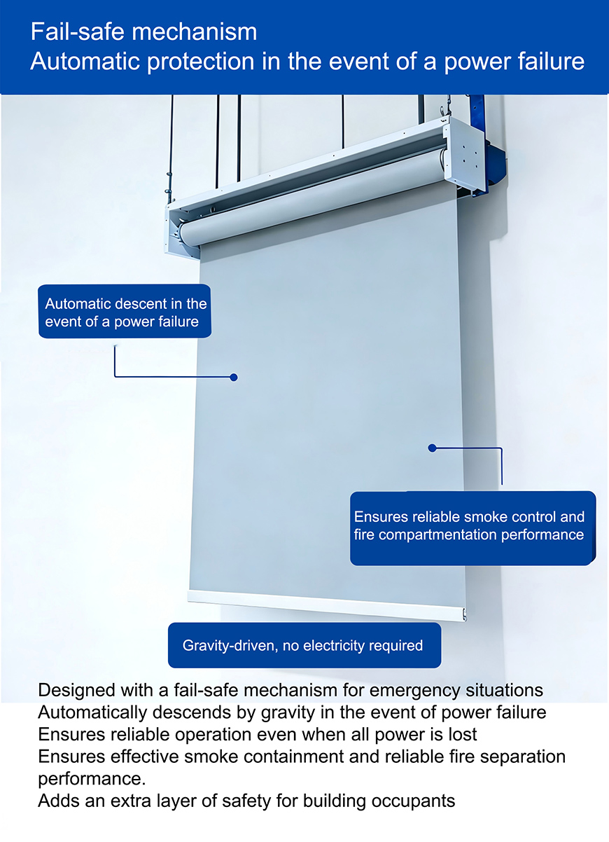 600&deg;C fire rated elevator curtain